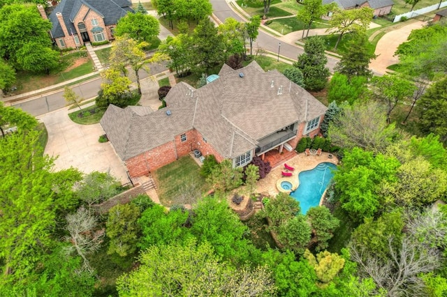 3920 Creek Bank Dr, Edmond, OK 73003 - drone / aerial view of a pool