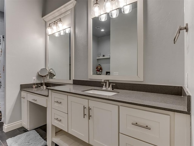3108 Drake Crest Dr, Edmond, OK 73034 - bathroom with tile patterned floors and vanity