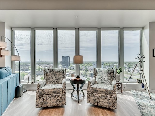 sunroom with plenty of natural light
