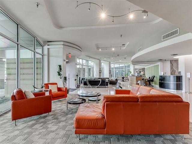 building lobby with visible vents