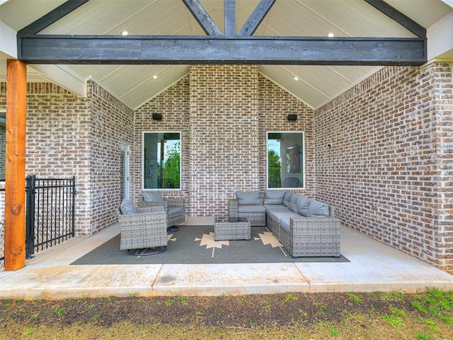 view of patio with an outdoor hangout area