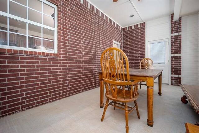 2400 Whiteoak Dr, Blanchard, OK 73010 - dining space featuring brick wall