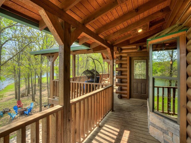 2010 Shady Cv, Sulphur, OK 73086 - wooden deck featuring a water view