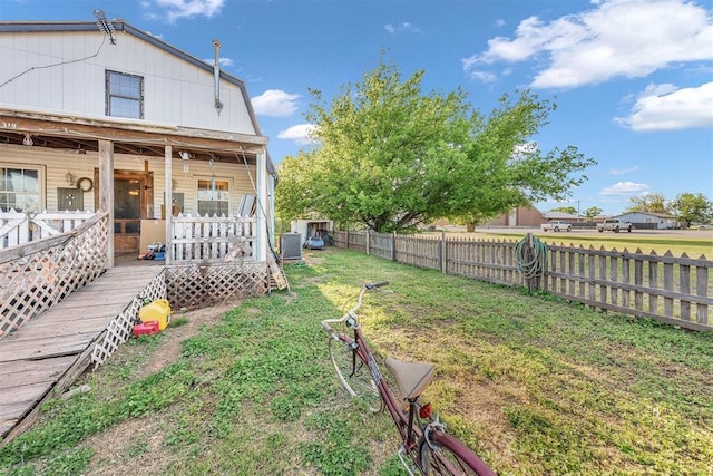 319 S Main St, Pocasset, OK 73079 - view of yard with a fenced backyard and cooling unit