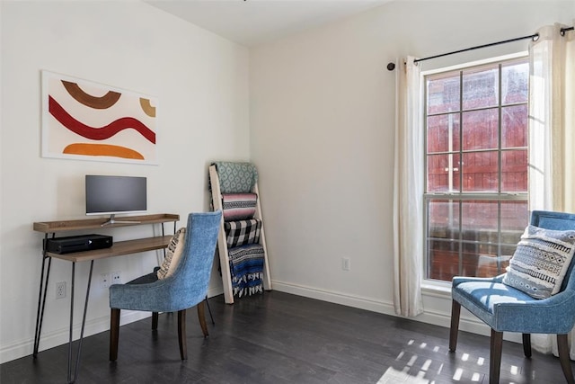 2201 Pine View Ter, Edmond, OK 73003 - office area with wood finished floors and baseboards