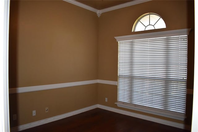2297 Barrington Dr, Blanchard, OK 73010 - spare room with wood finished floors, baseboards, and ornamental molding