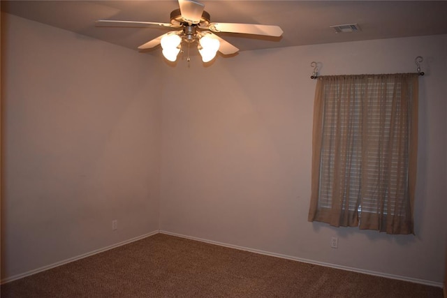 2297 Barrington Dr, Blanchard, OK 73010 - carpeted spare room with visible vents, a ceiling fan, and baseboards