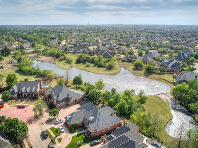 8016 NW 124th St, Oklahoma City, OK 73142 - aerial perspective of suburban area with a large body of water