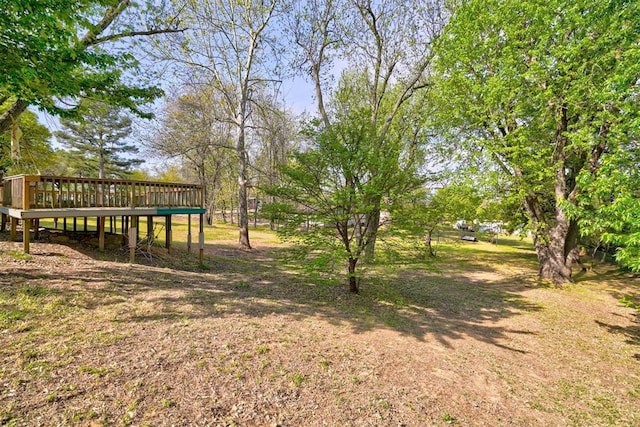 6205 S Choctaw Rd, Choctaw, OK 73020 - view of yard featuring a wooden deck