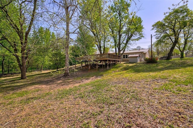 6205 S Choctaw Rd, Choctaw, OK 73020 - view of yard featuring a deck