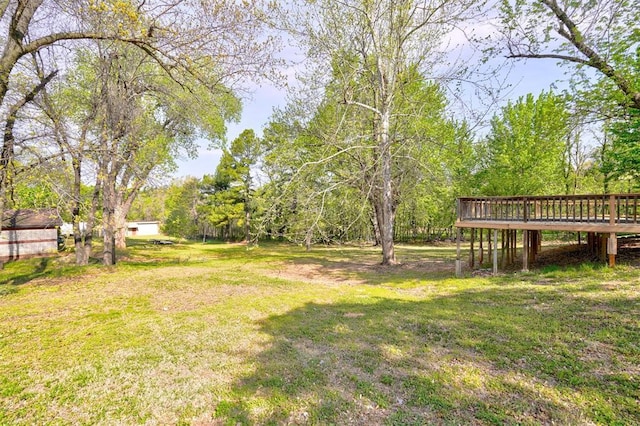 6205 S Choctaw Rd, Choctaw, OK 73020 - view of yard featuring a deck