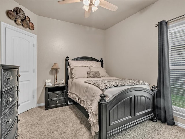 13401 Grapevine Trl, Oklahoma City, OK 73170 - bedroom featuring carpet, baseboards, and ceiling fan