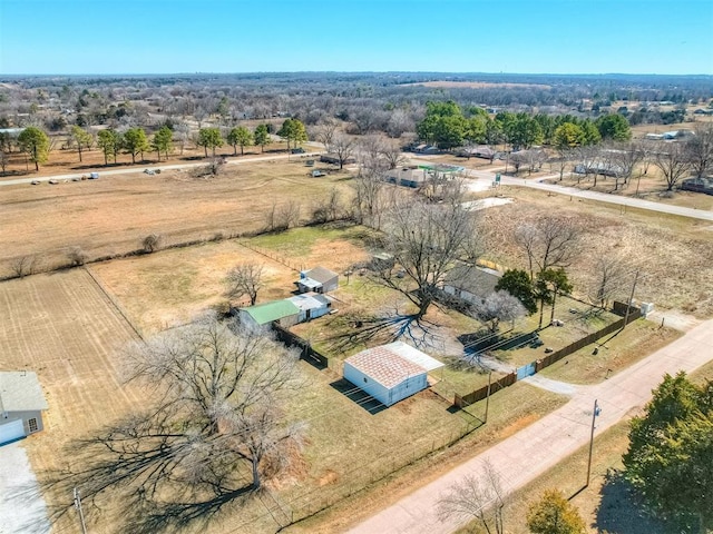 aerial view with a rural view