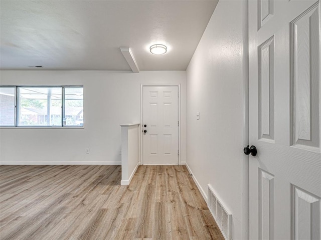 3402 Oakhurst Dr, Oklahoma City, OK 73110 - interior space with visible vents, light wood finished floors, and baseboards