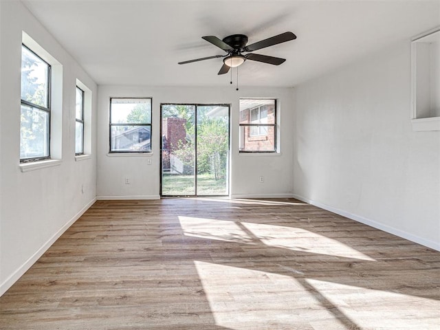 3402 Oakhurst Dr, Oklahoma City, OK 73110 - spare room with ceiling fan, baseboards, and wood finished floors