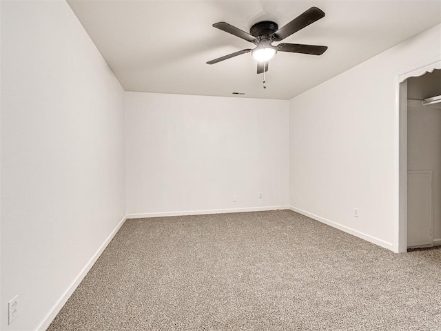 3402 Oakhurst Dr, Oklahoma City, OK 73110 - carpeted empty room featuring visible vents, baseboards, and ceiling fan