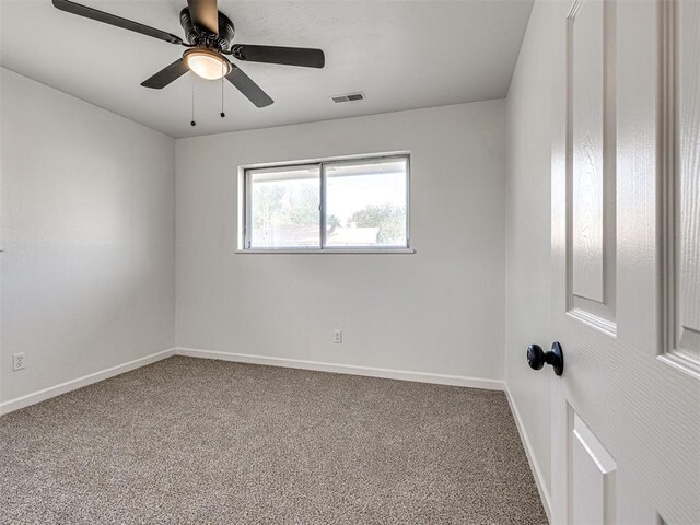 3402 Oakhurst Dr, Oklahoma City, OK 73110 - carpeted empty room with ceiling fan, baseboards, and visible vents