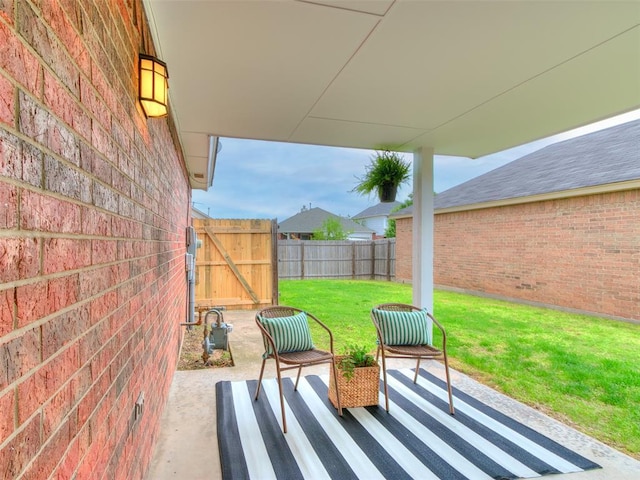 view of patio with fence