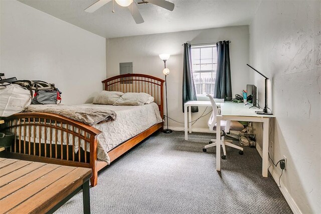 1115 W Eufaula St, Norman, OK 73069 - bedroom featuring a ceiling fan, baseboards, and carpet