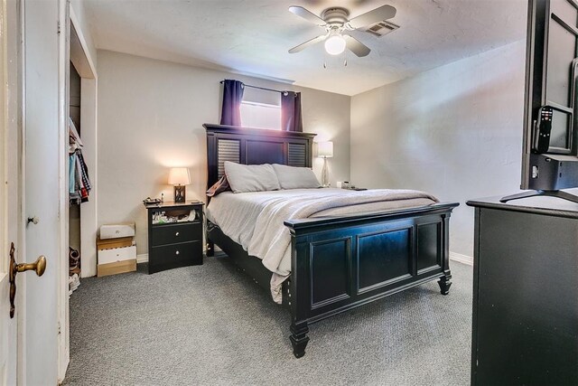 1115 W Eufaula St, Norman, OK 73069 - carpeted bedroom with visible vents, baseboards, and ceiling fan