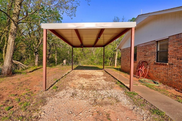 view of yard featuring a carport