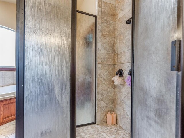3116 Sycamore Dr, Moore, OK 73160 - bathroom featuring a shower stall and tile patterned floors