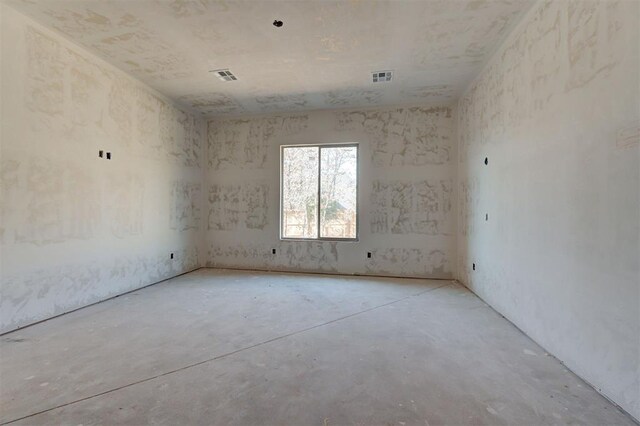 3825 Stone Hill Ln, Edmond, OK 73034 - unfurnished room featuring visible vents and unfinished concrete floors