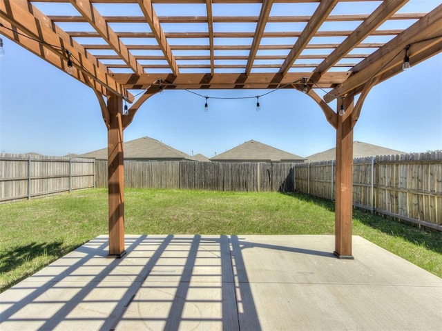 view of patio with a pergola