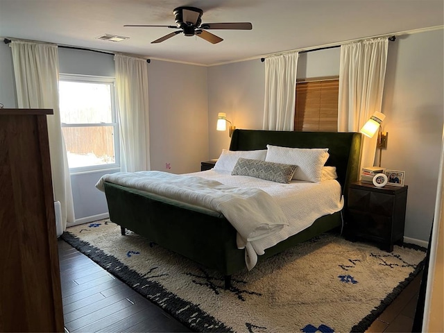2813 Clermont Pl, Oklahoma City, OK 73116 - bedroom with wood finished floors, baseboards, and ceiling fan