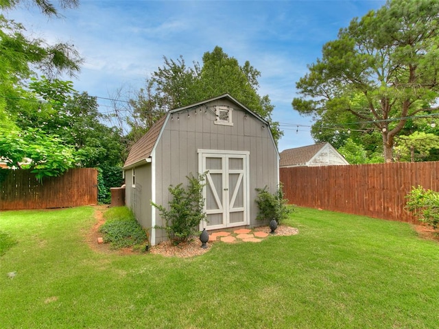 2813 Clermont Pl, Oklahoma City, OK 73116 - view of shed featuring a fenced backyard