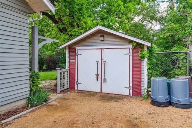 view of shed