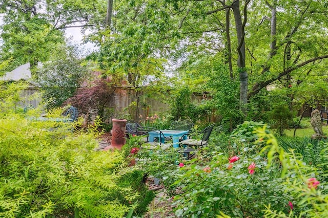 view of yard featuring fence