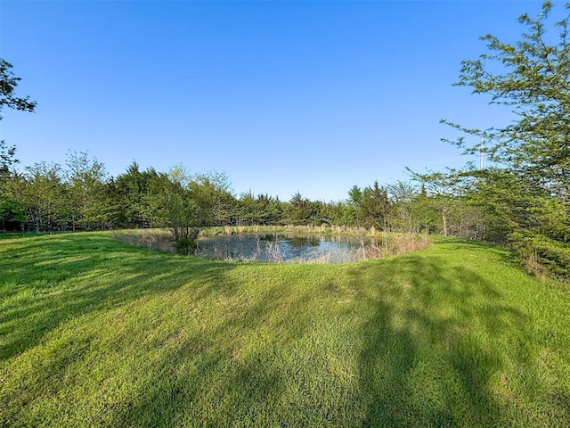 view of yard featuring a water view
