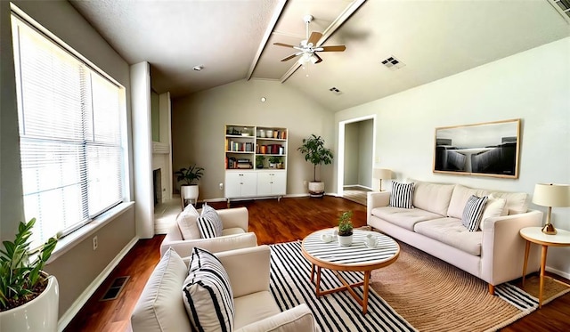 2900 Pheasant Run, Edmond, OK 73012 - living room with a ceiling fan, wood finished floors, and healthy amount of natural light