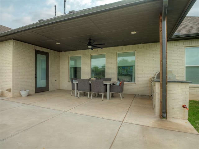 9401 Autumn Park Ln, Oklahoma City, OK 73151 - view of patio with outdoor dining area and a ceiling fan