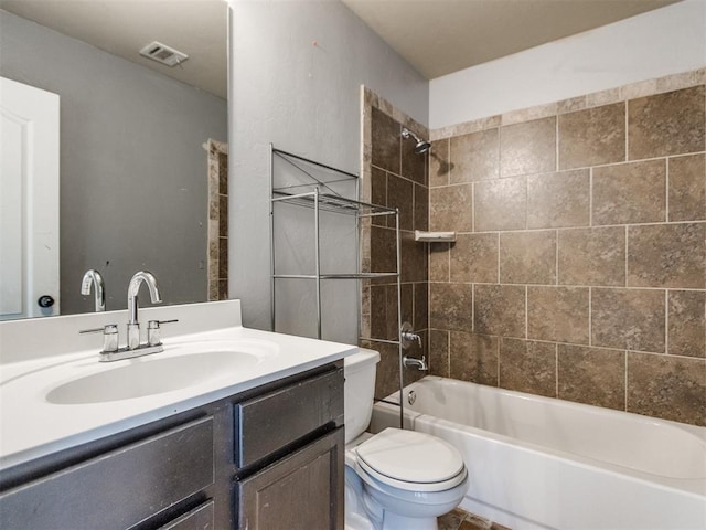 13309 Beaumont Dr, Piedmont, OK 73078 - full bathroom with toilet,  shower combination, visible vents, and vanity
