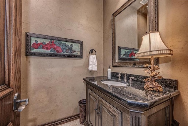 4400 The Ranch Rd, Edmond, OK 73034 - bathroom with a textured wall and vanity