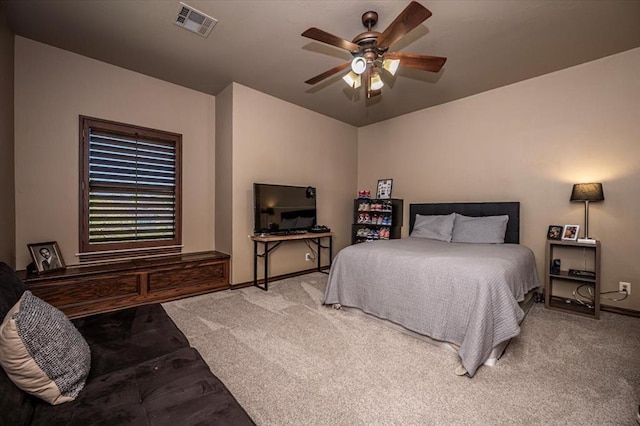 4400 The Ranch Rd, Edmond, OK 73034 - carpeted bedroom with visible vents, ceiling fan, and baseboards