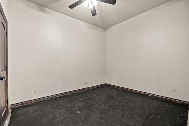 212 SW 144th, Oklahoma City, OK 73170 - unfurnished room with a ceiling fan, concrete flooring, and baseboards