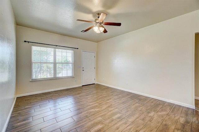 4709 SE 81st St, Oklahoma City, OK 73135 - spare room with baseboards, wood finished floors, and ceiling fan