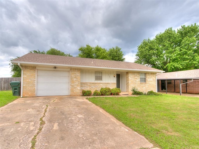 1703 Surrey Pl, Norman, OK 73071 - ranch-style house featuring brick siding, an attached garage, and concrete driveway
