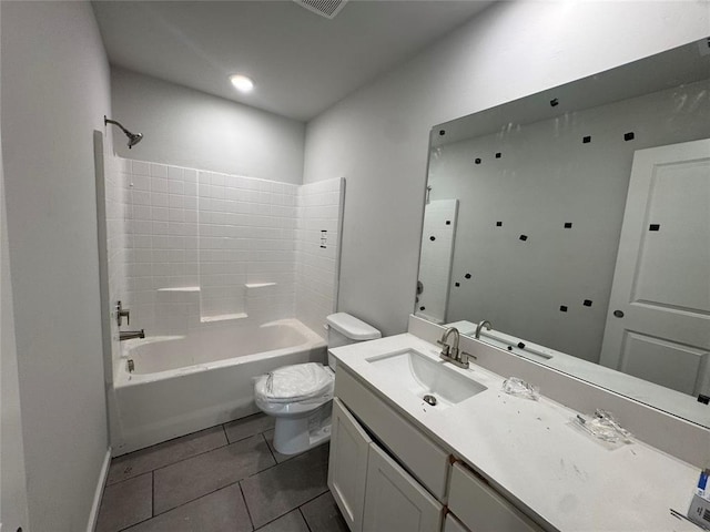 20640 Brush Creek Blvd, Harrah, OK 73045 - bathroom with vanity, shower / bath combination, and tile patterned floors