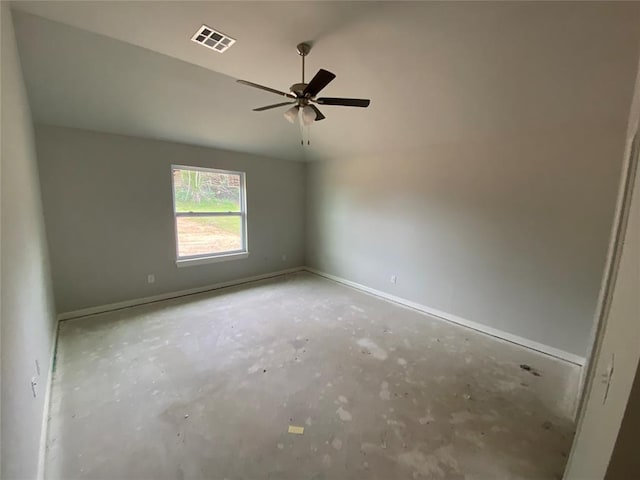 20640 Brush Creek Blvd, Harrah, OK 73045 - unfurnished room with unfinished concrete floors and ceiling fan