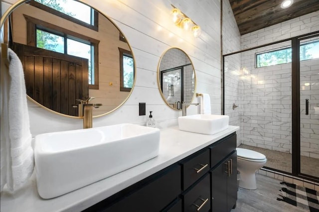 bathroom featuring a wealth of natural light, wood finished floors, and a sink