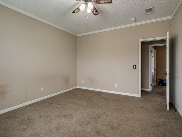4124 E Horseshoe Ln, Moore, OK 73160 - carpeted spare room featuring a ceiling fan, baseboards, and a textured ceiling