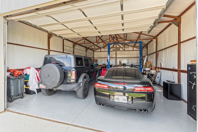 view of garage