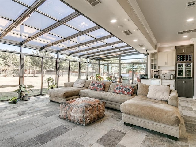 6363 NW 220th St, Edmond, OK 73025 - sunroom with a wall of windows and visible vents