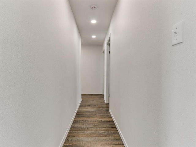 603 N Madison Ave, Blanchard, OK 73010 - hall with baseboards, wood finished floors, and recessed lighting