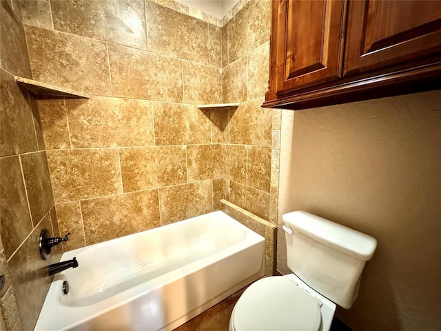 bathroom featuring toilet and shower / tub combination