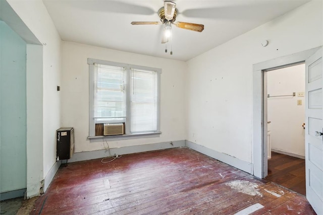 912 Classen Blvd, Norman, OK 73071 - empty room with wood-type flooring, a ceiling fan, and cooling unit